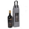 Wines Of The World Felt Wine Tote With Black Leather Accents - Gray