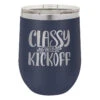 Classy Until Kickoff Navy Double-Walled Insulated Stemless Cup And Lid