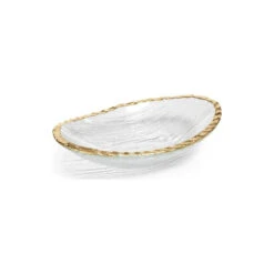 Cassiel Clear Bowls With Jagged Gold Rim Set Of 3