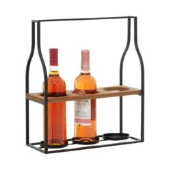 Black Metal Farmhouse Wine Holder