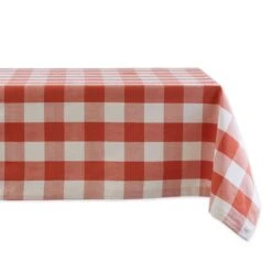 Buffalo Check 60" X 120" Tablecloth - Vintage Red