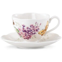 Lenox Butterfly Meadow Orange Sulphur Cup/Saucer