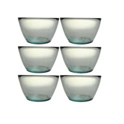 Recycled Glass Vintage Soup Bowls Set Of 6