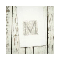 Monogram M 29" X 17" Linen Towel