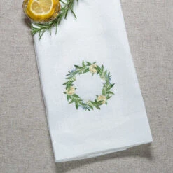 Lemon Wreath 29" X 17" Linen Towel