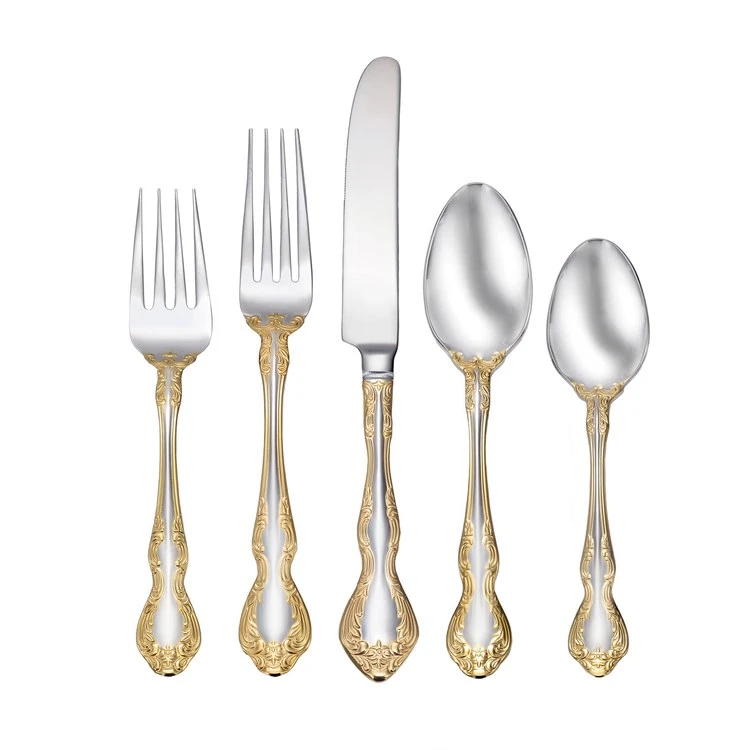 Golden Mandolina 45-Piece Flatware Set, Service For 8