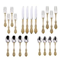 Golden Michelangelo Twenty-Piece Flatware Set, Service For 4