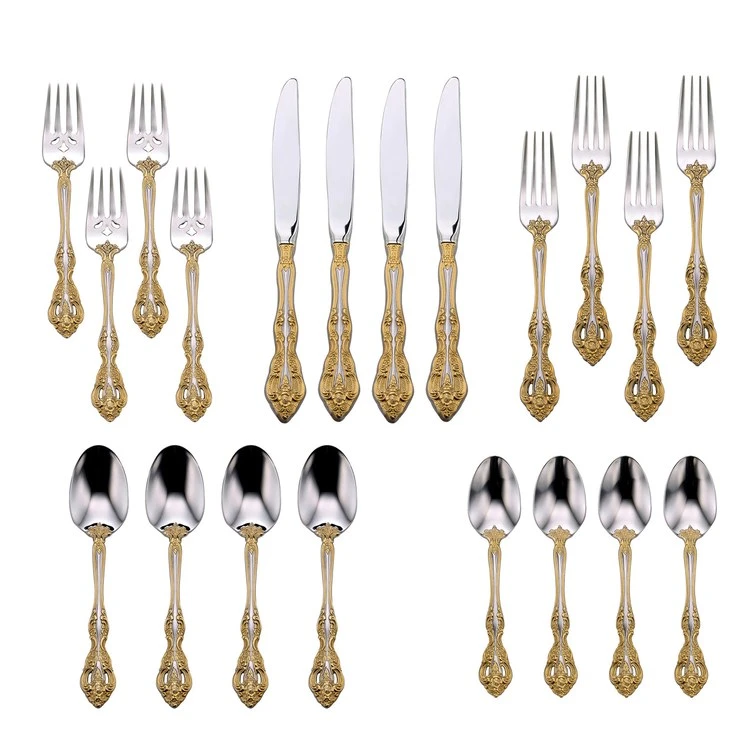 Golden Michelangelo Twenty-Piece Flatware Set, Service For 4