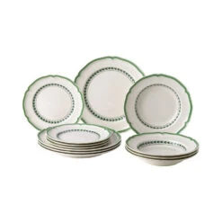 Villeroy & Boch French Garden Green Line Twelve-Piece Dinnerware Set