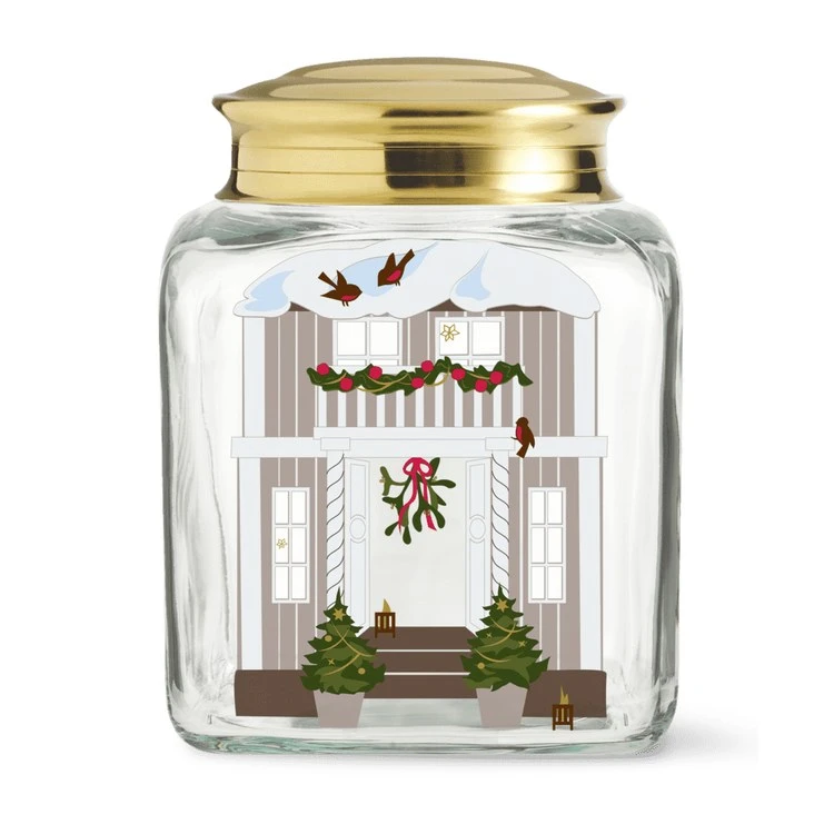 Holmegaard Christmas 6.3" Biscuit Jar - Multi