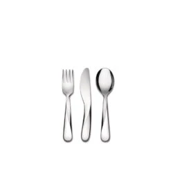 Alessi Giro Kids Three-Piece 18/10 Stainless Steel Flatware Set Service For One