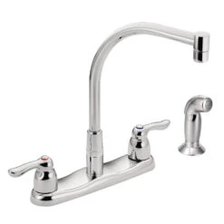 Moen M-Bition Two Handle High Arc Kitchen Faucet With Side Sprayer