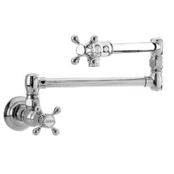Chesterfield Two Handle Wall-Mount Pot Filler With Cross Handles