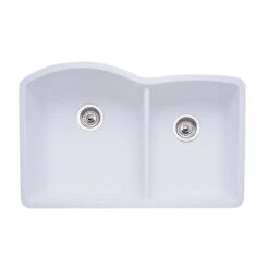 Blanco Diamond 32" Offset Double Bowl Silgranit Undermount Kitchen Sink
