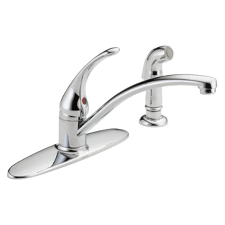 Delta Foundations Single Handle Kitchen Faucet With Escutcheon/Side Sprayer