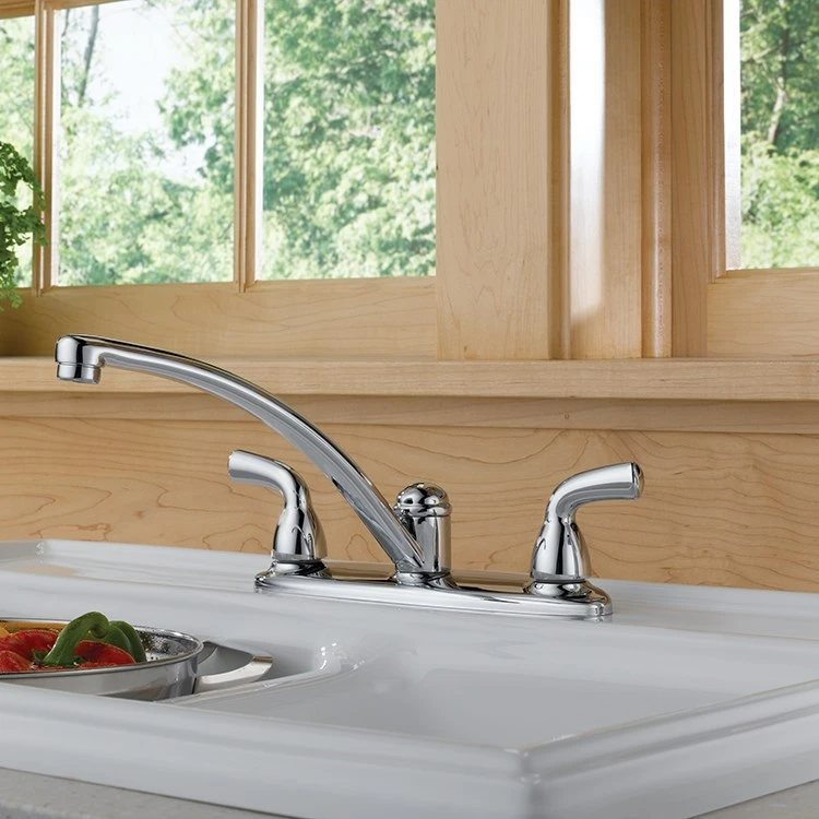 Delta Foundations Two Handle Kitchen Faucet With Escutcheon - Image 2