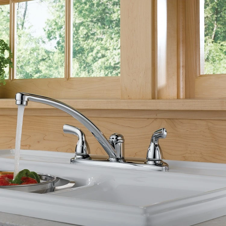 Delta Foundations Two Handle Kitchen Faucet With Escutcheon - Image 3