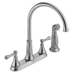 Delta Cassidy Two Handle Kitchen Faucet With Side Sprayer