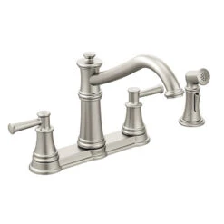 Moen Belfield Two Handle High Arc Kitchen Faucet With Sprayer