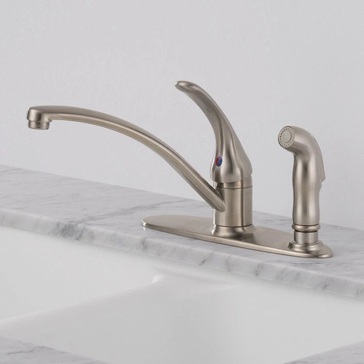 Delta Foundations Single Handle Kitchen Faucet With Escutcheon/Integral Sprayer - Image 2