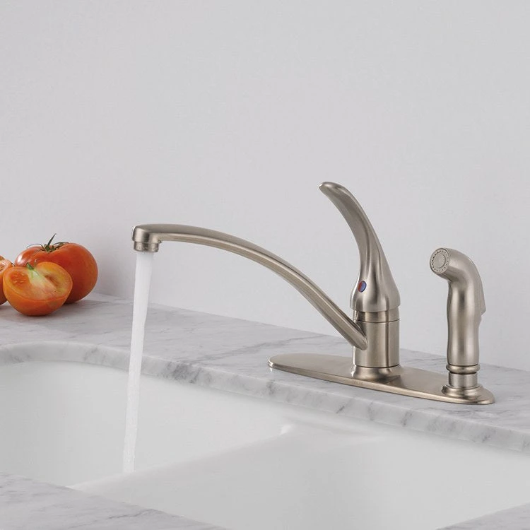 Delta Foundations Single Handle Kitchen Faucet With Escutcheon/Integral Sprayer - Image 3