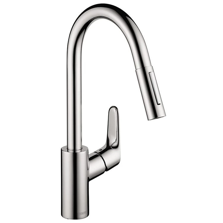 Hansgrohe Focus Single Hole Pull Down Kitchen Faucet With Dual Spray