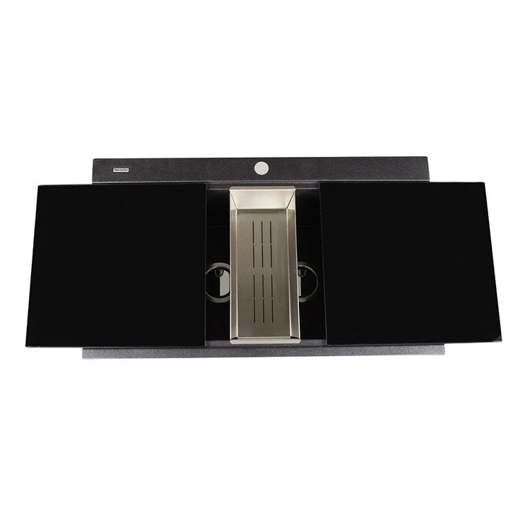 Plymouth 34" Large Double Bowl Drop-In Granite Composite Prep Station Sink - Image 4