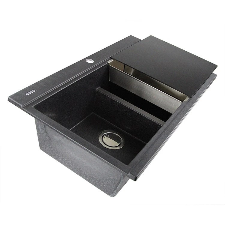 Plymouth 34" Large Double Bowl Drop-In Granite Composite Prep Station Sink
