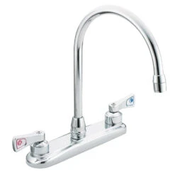 Moen M-Dura Two Handle Kitchen Faucet With Gooseneck Spout