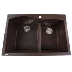 Plymouth 33" 60/40 Double Bowl Dual Mount Granite Composite Sink