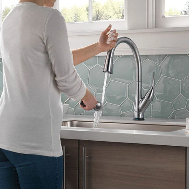 Delta Esque Single Handle Pull Down Kitchen Faucet With Touch2O Technology - OPEN BOX - Image 2