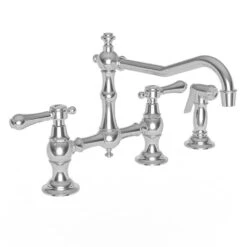 Chesterfield Two Handle Kitchen Bridge Faucet With Side Sprayer