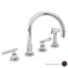 East Linear Two Handle High Arc Widespread Kitchen Faucet With Sprayer