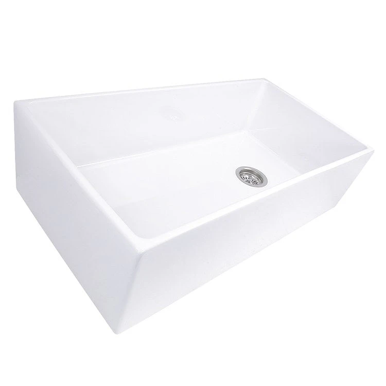 Cape 36" Single Bowl Farmhouse Fireclay Sink With Offset Drain And Grid - Image 5