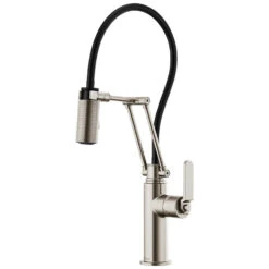 Litze Single Handle Articulating Pull Down Kitchen Faucet With Industrial Handle