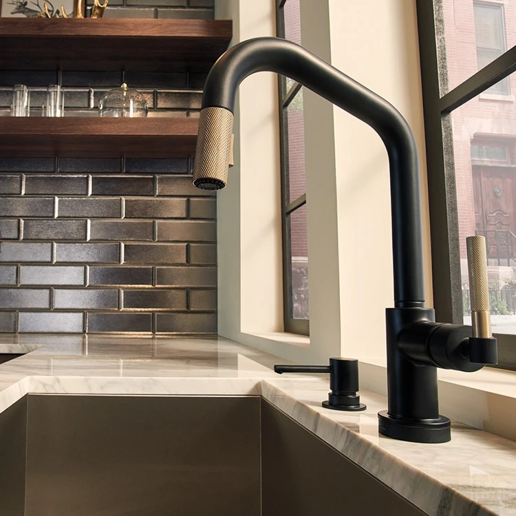 Litze Single Handle SmartTouch Pull Down Faucet With Angled Spout/Knurled Handle - Image 2