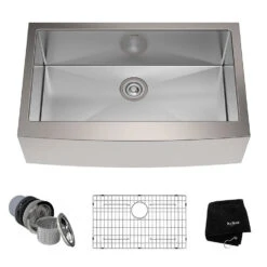 Standart Pro 30" Single Bowl Stainless Steel Farmhouse Kitchen Sink With NoiseDefend