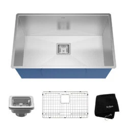 Pax Zero-Radius 28.5" Single Bowl Stainless Steel Undermount Kitchen Sink With NoiseDefend