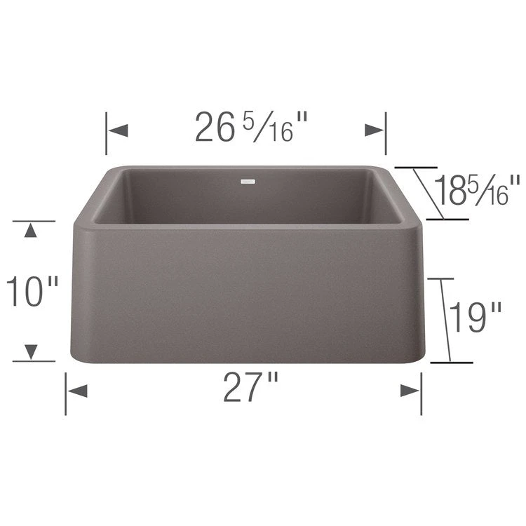 Blanco Ikon Silgranit 27" X 19" X 9-1/4" Single Bowl Apron Kitchen Sink - Image 2