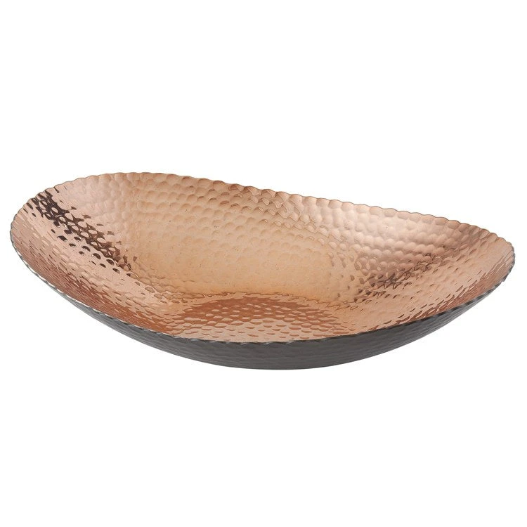 Eclipse 12" X 8.75" Black/Copper Oval Aluminum Bowl