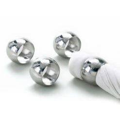 Hammered Stainless Steel Napkin Rings Set Of 4