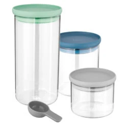 BergHOFF Leo Glass Food Containers Three-Piece Set With Spoon