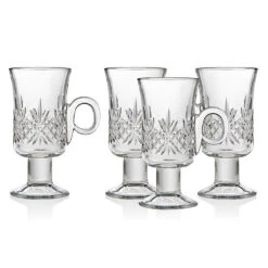 Dublin 6 Oz Glass Irish Coffee Mugs Set Of 4
