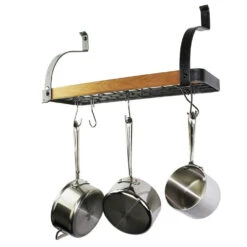 Bookshelf Wall Rack With 12 Hooks And Alder Shelf