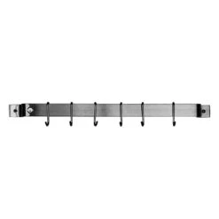 24" Easy Mount Wall Rack Utensil Bar With Six Hooks