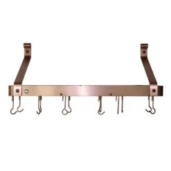 24" Gourmet Bookshelf Wall Rack With 12 Hooks