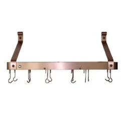 30" Gourmet Bookshelf Wall Rack With 12 Hooks
