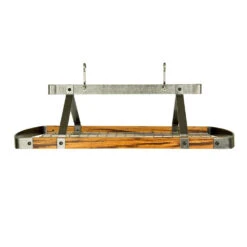Signature 45" Oval Ceiling Pot Rack With 18 Hooks /Tiger Wood