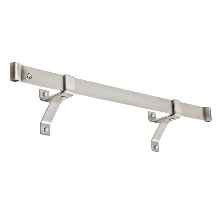 36" Rolled End Bar With 4" Wall Brackets And 6 Hooks