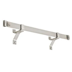 48" Rolled End Bar With 4" Wall Brackets And 12 Hooks